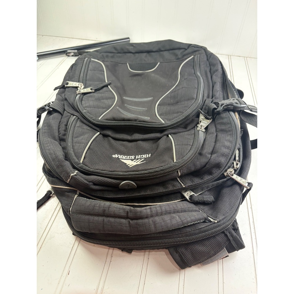 High Sierra Swerve Laptop Black Multi Compartment School Travel Backpack Bag - Picture 5 of 14